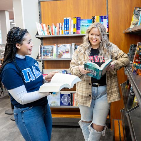 Students at the bookstore
